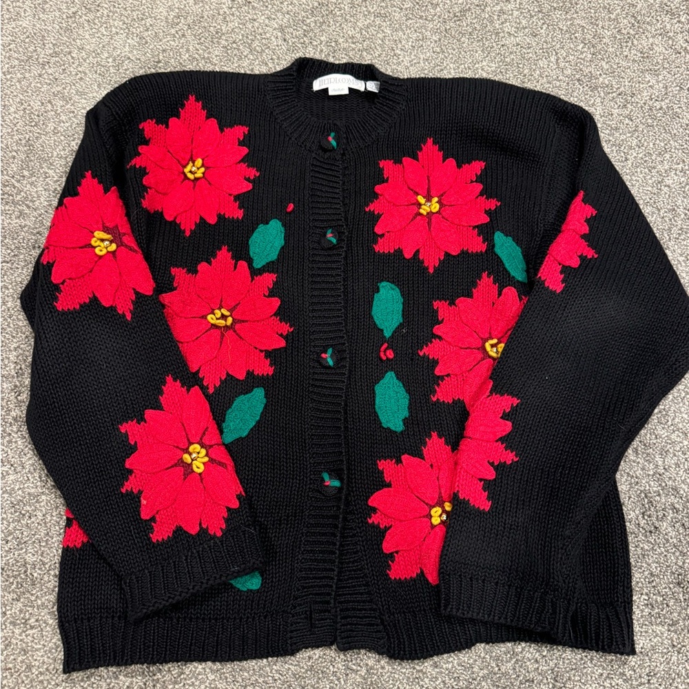 Hand knitted Heirloom Poppy Sweater